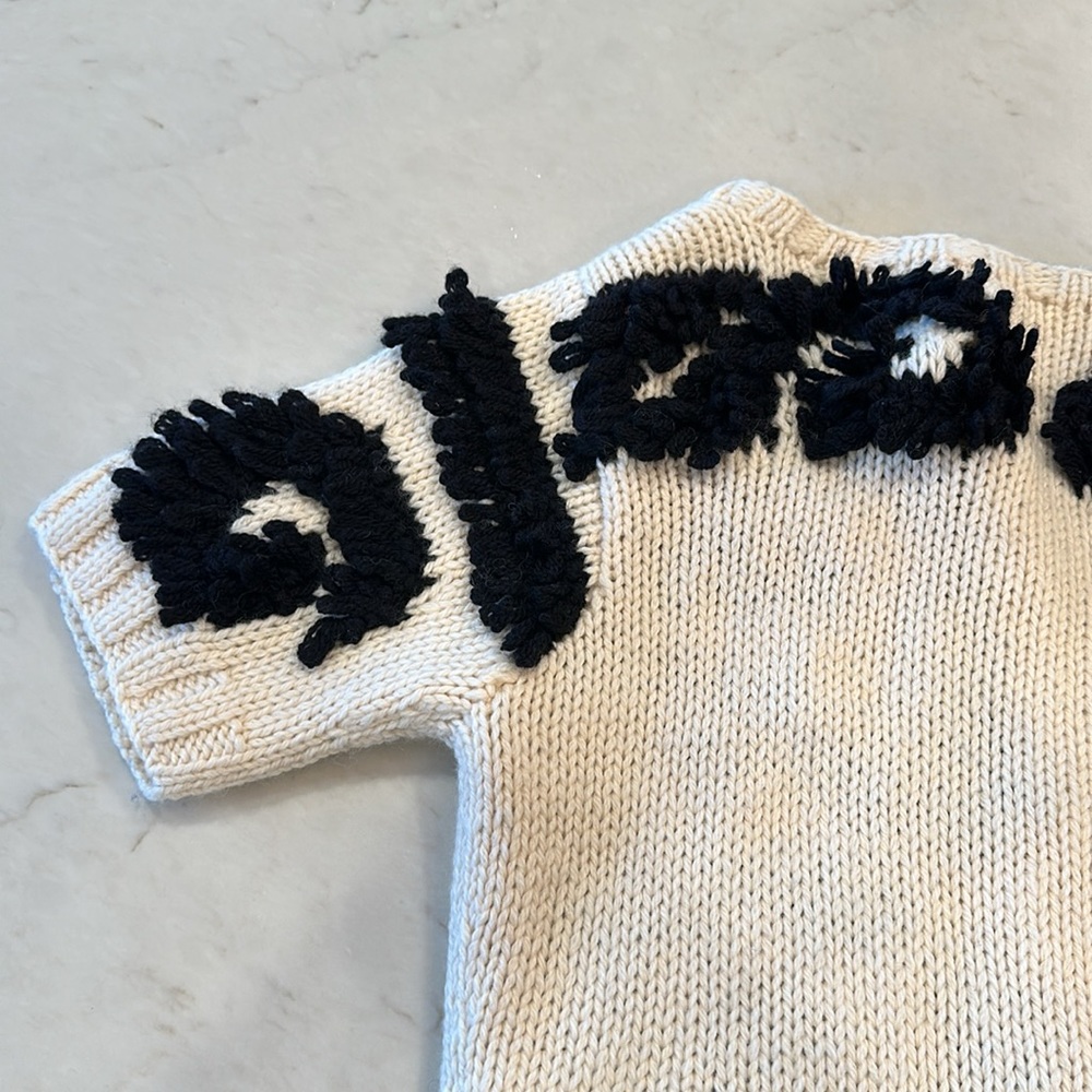 Women's Cream & Black Textured Knit Cardigan - Picture 5 of 13